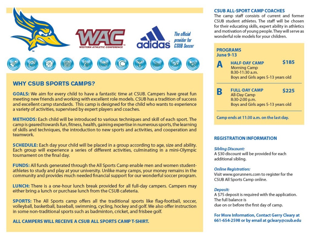 20140509 CSUB All Sports Camp 2014-details